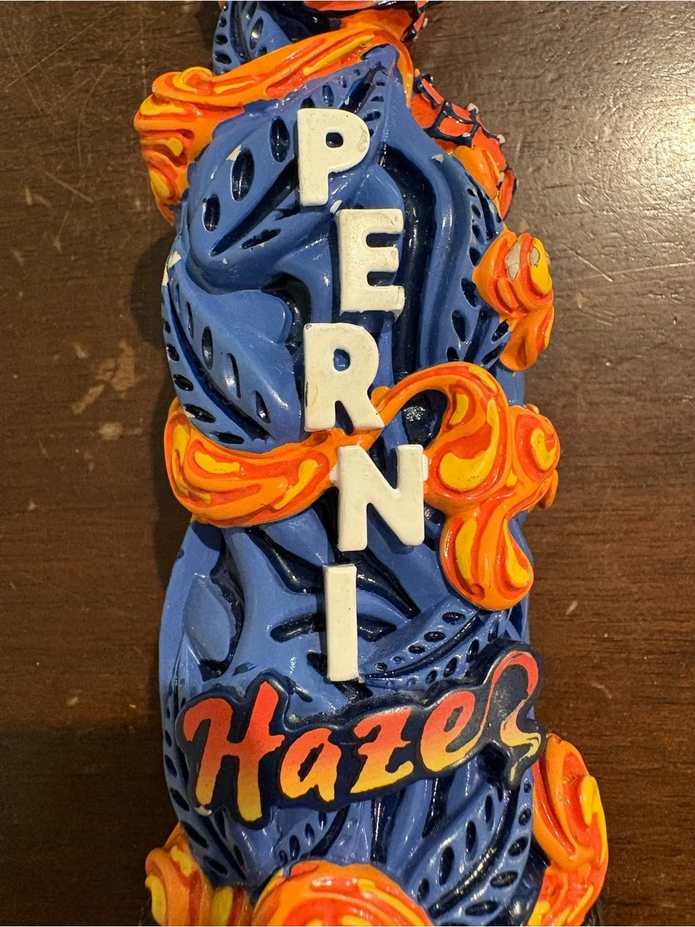 Wicked Weed Perni Haze Blue and Orange Decorative Tap Handle